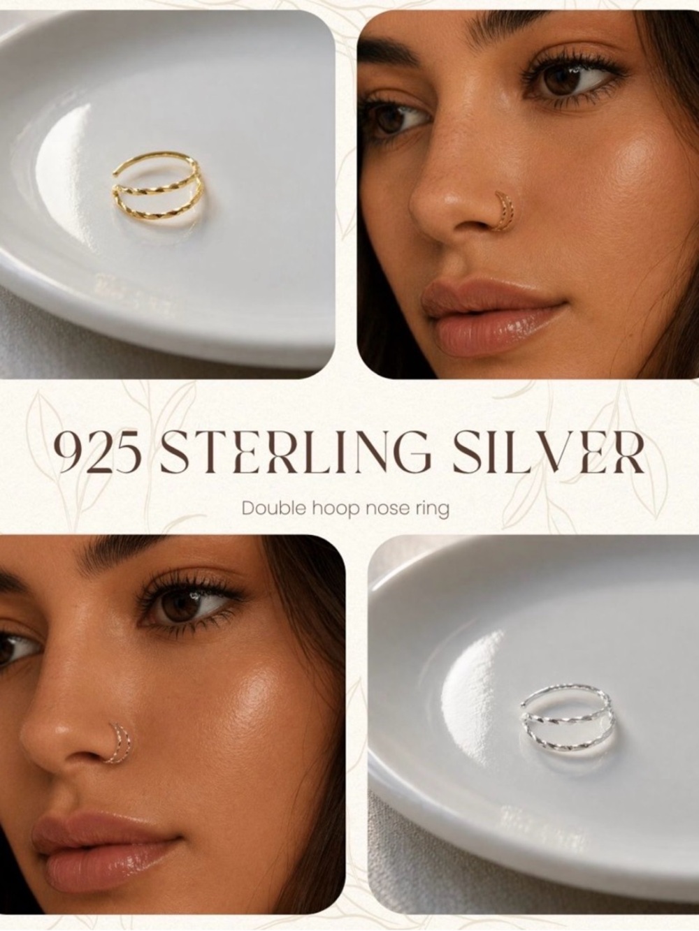 Aura Double Hoop Nose Ring - Gold & Silver